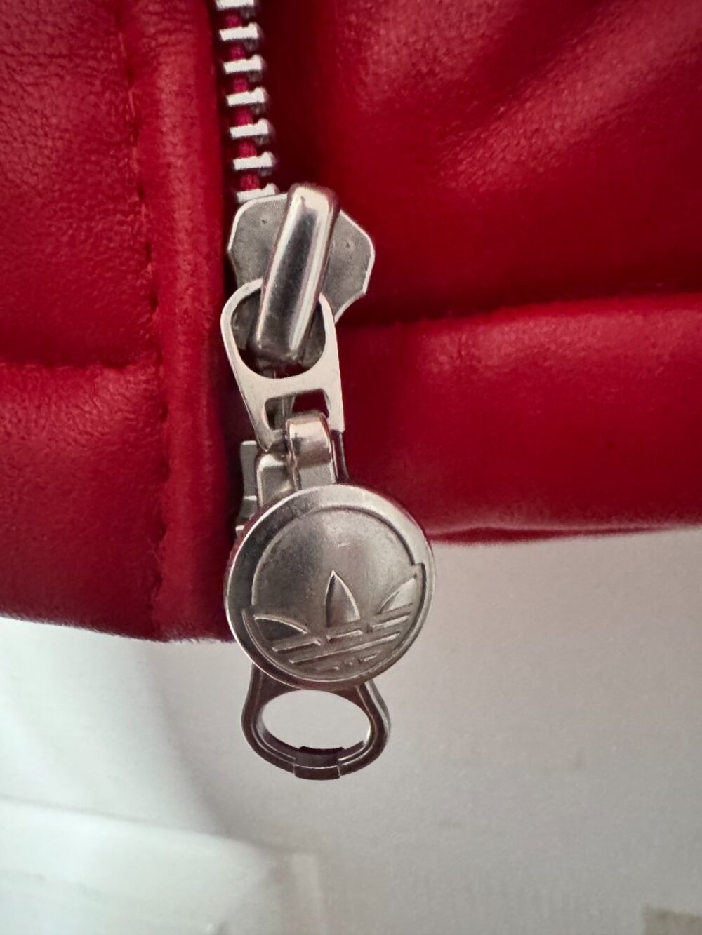 Adidas Originals Y2K Red Genuine Leather Puffer Jacket – Factory SAMPLE RARE M - Picture 5 of 14